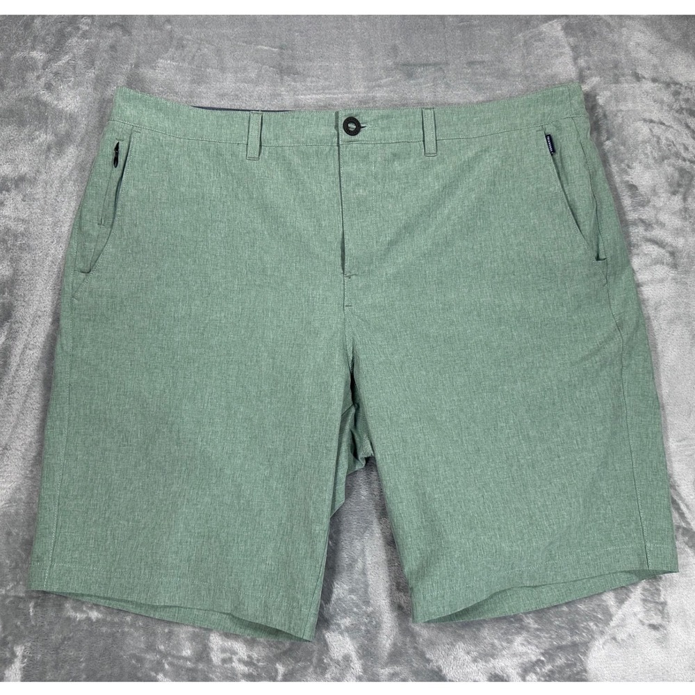 7 Diamonds Performance Shorts Mens 40 Sage Green Heathered‎ Stretch Golf Hybrid